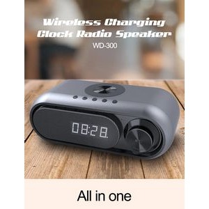 Bedside Radio Alarm Clock Speaker with QI Wireless Charger 3