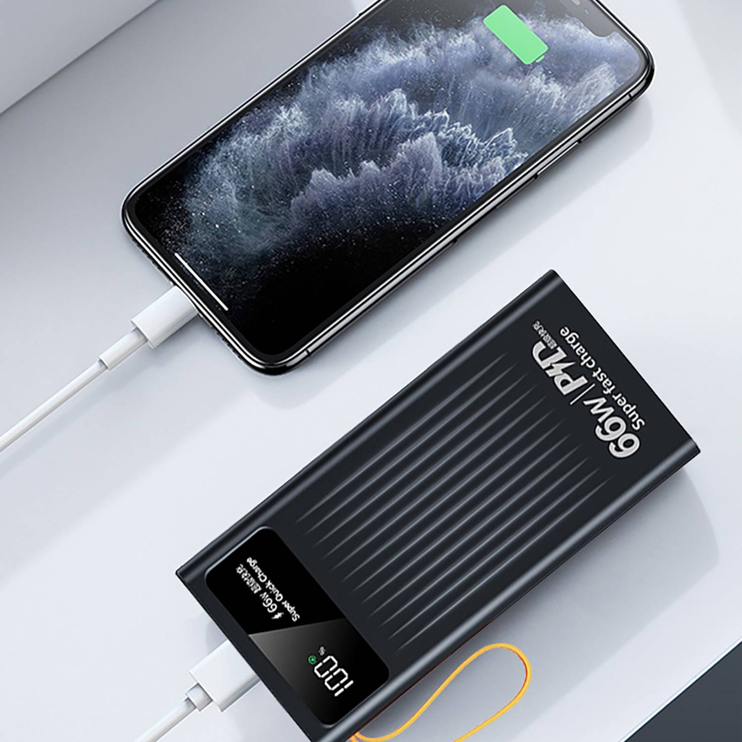 66W Portable Fast Charging Power Bank W/ Light 6
