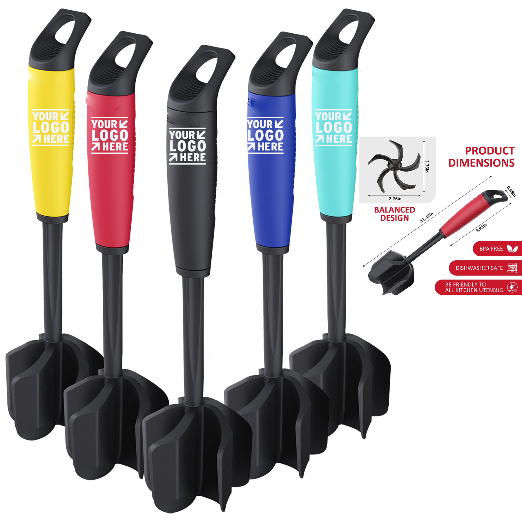 5 Curved Blades Ground Beef Masher Smasher 2