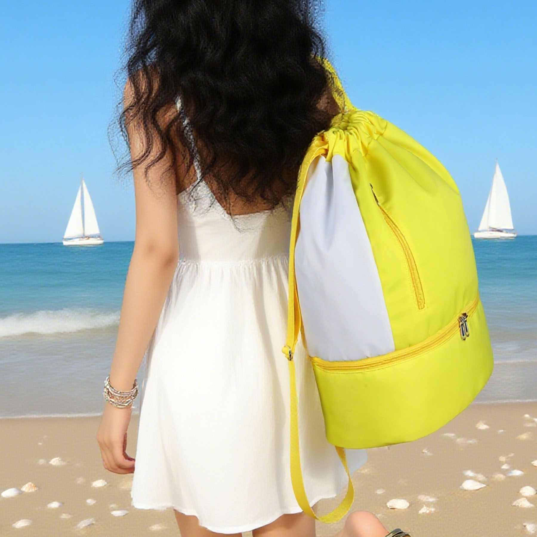 8 Can Nylon Drawstring Cooler Backpack 4