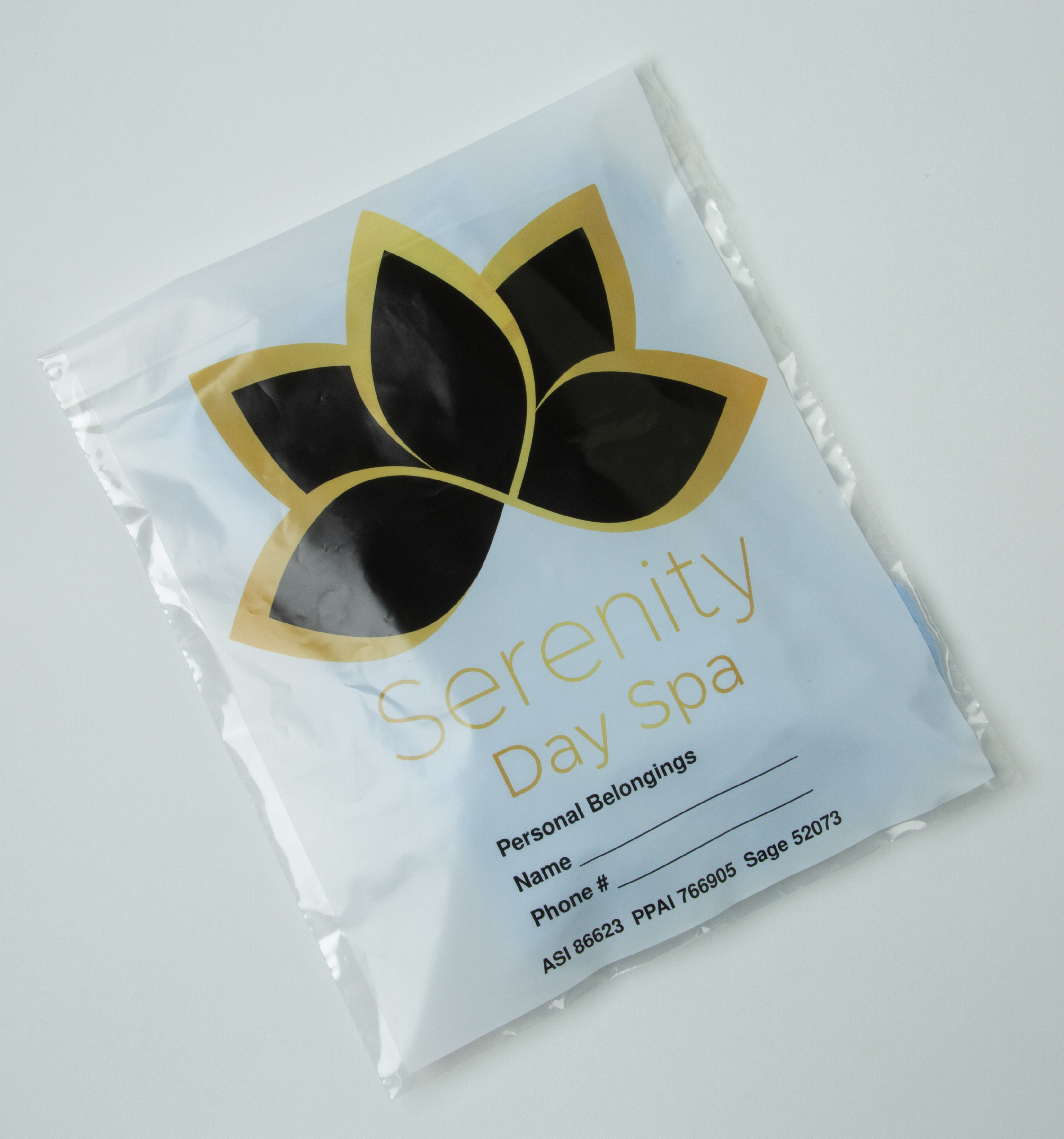 Clear Peel & Seal White Underlay 1-Sided Plastic Bag (10" x 11.5")