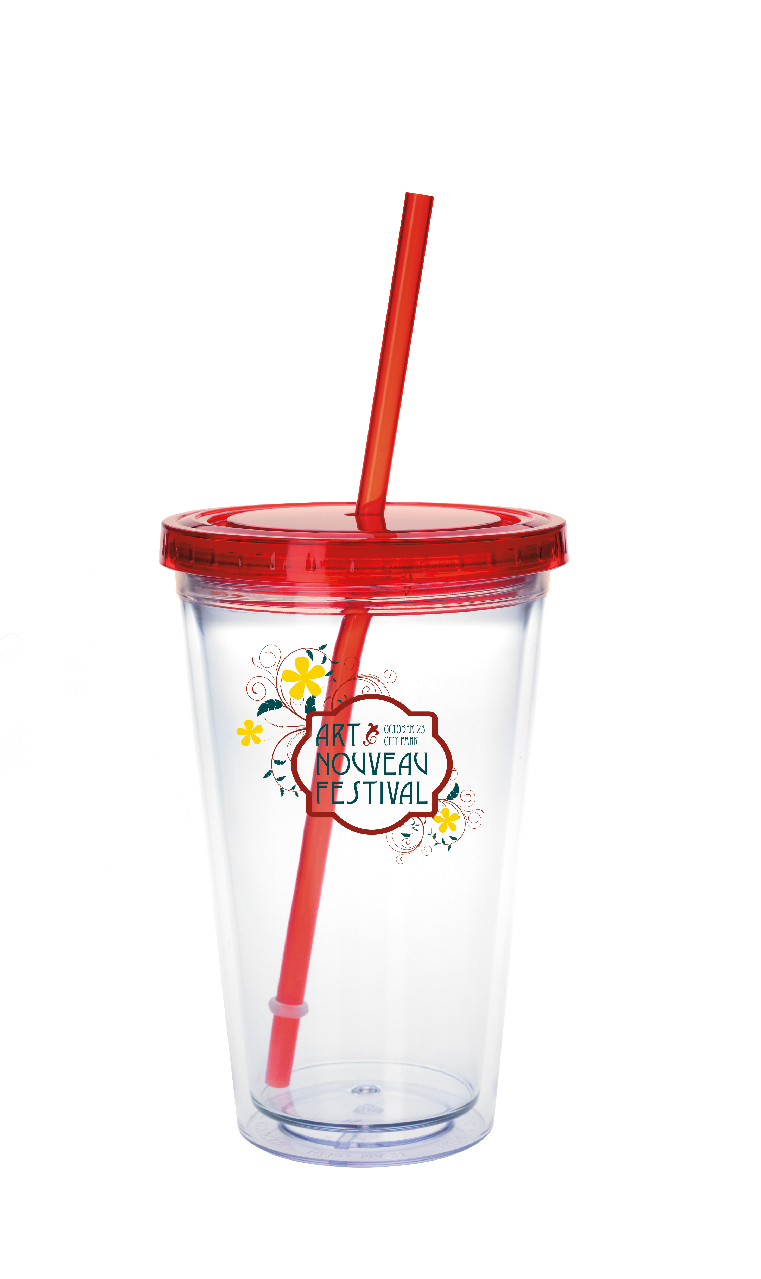 Good Value™ Clear Tumbler with Colored Lid - 18 oz. 44