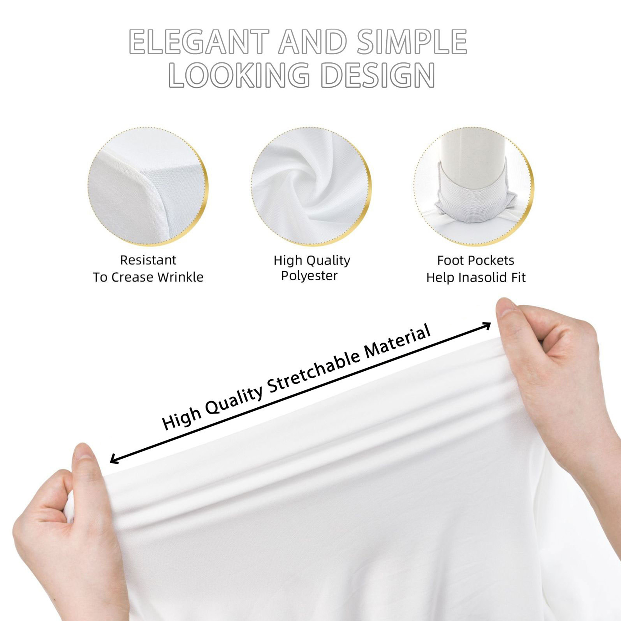 MOQ1 Premium 6FT Stretch Tablecloth Table Cover 4