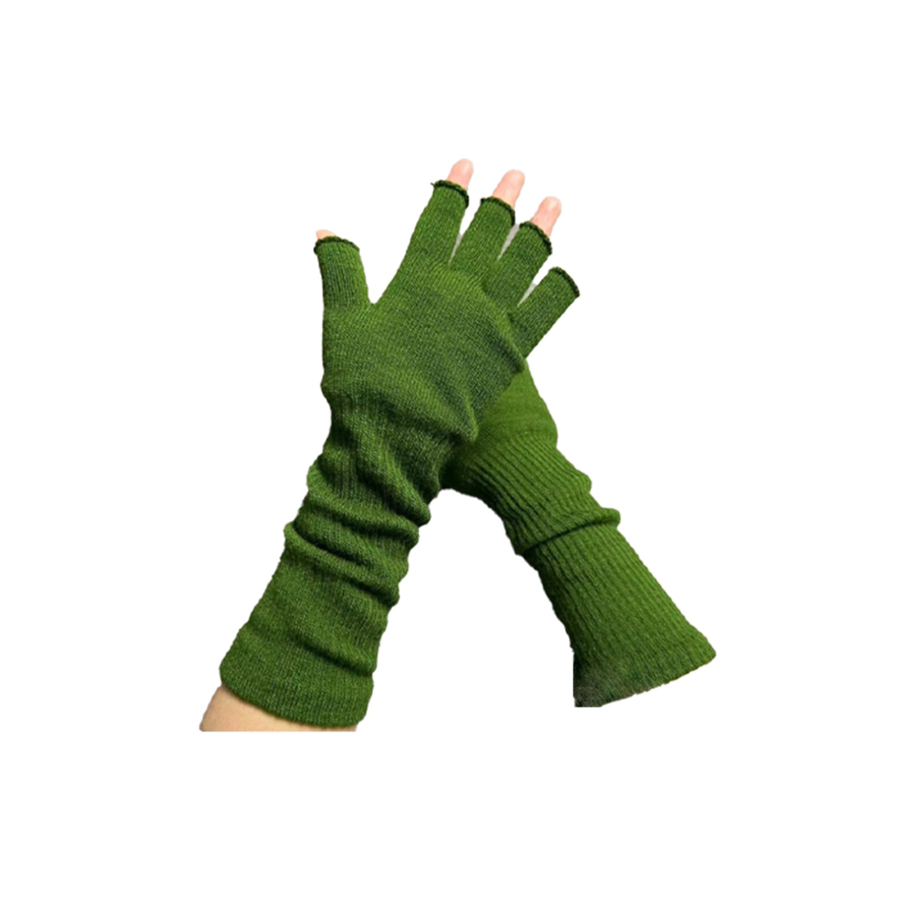 Winter Fingerless Long Knit Glove 1