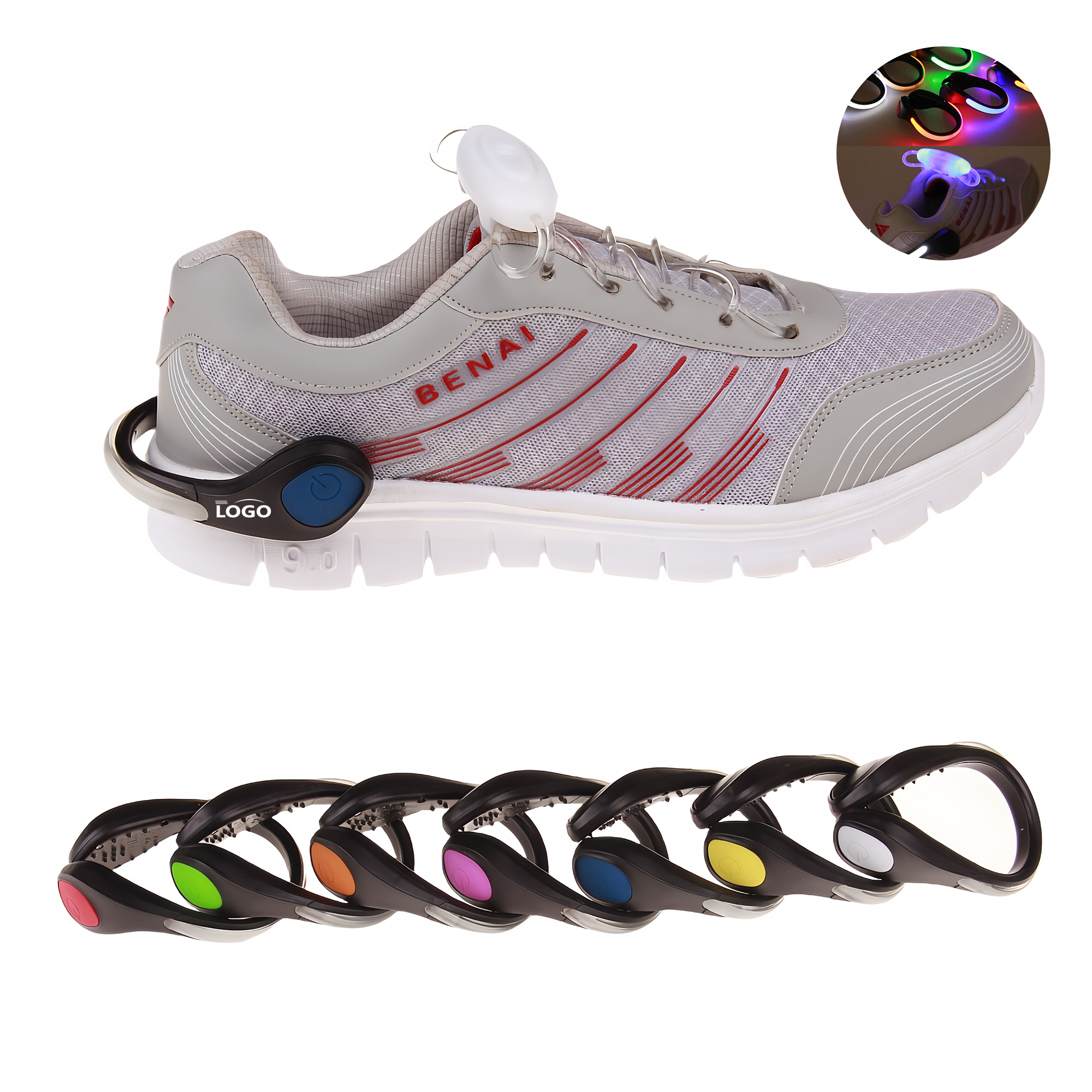 LED Light-Up Shoe Clip for Night Safety 2