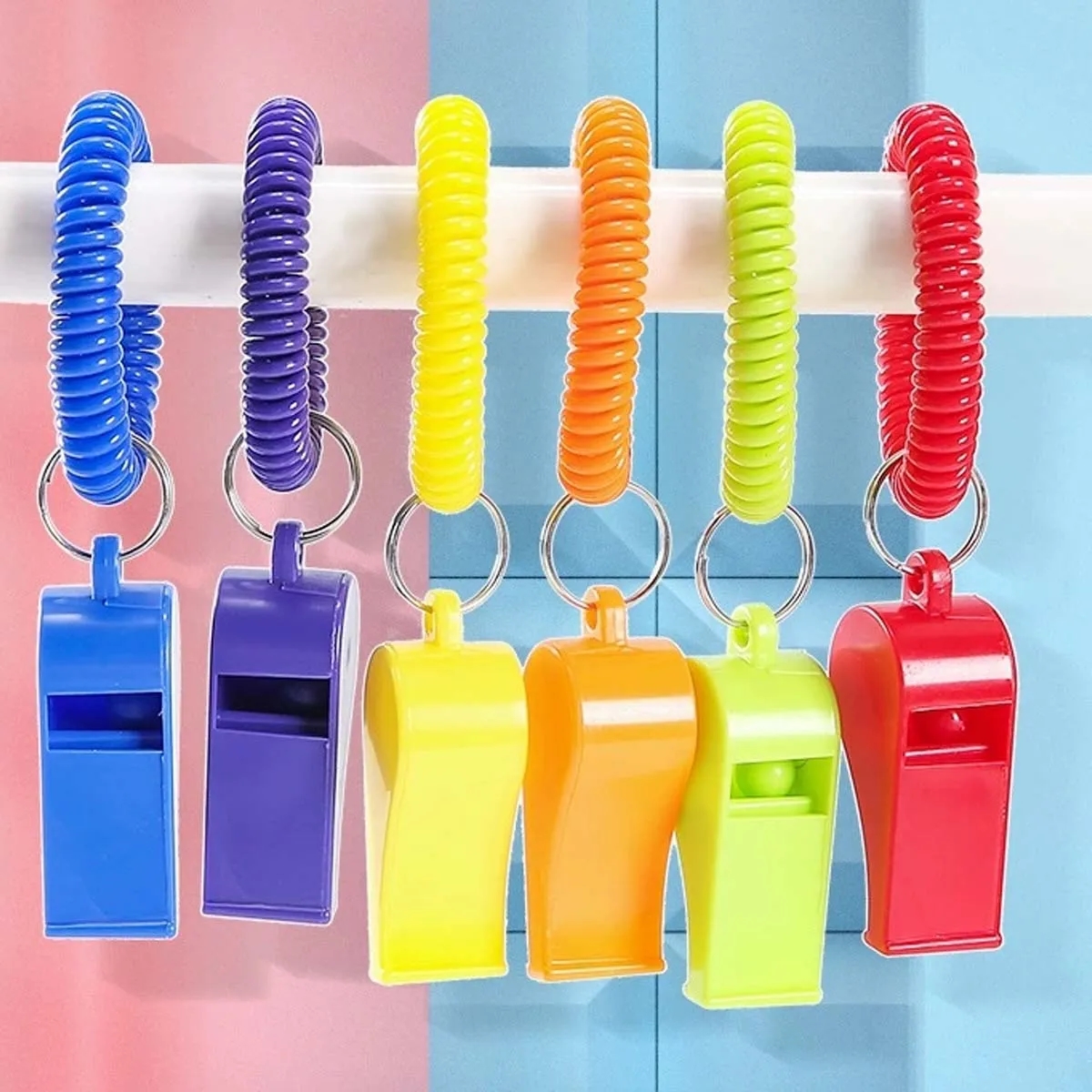 Coaches Referees Whistle with Coiled Bracelet Keychain 2