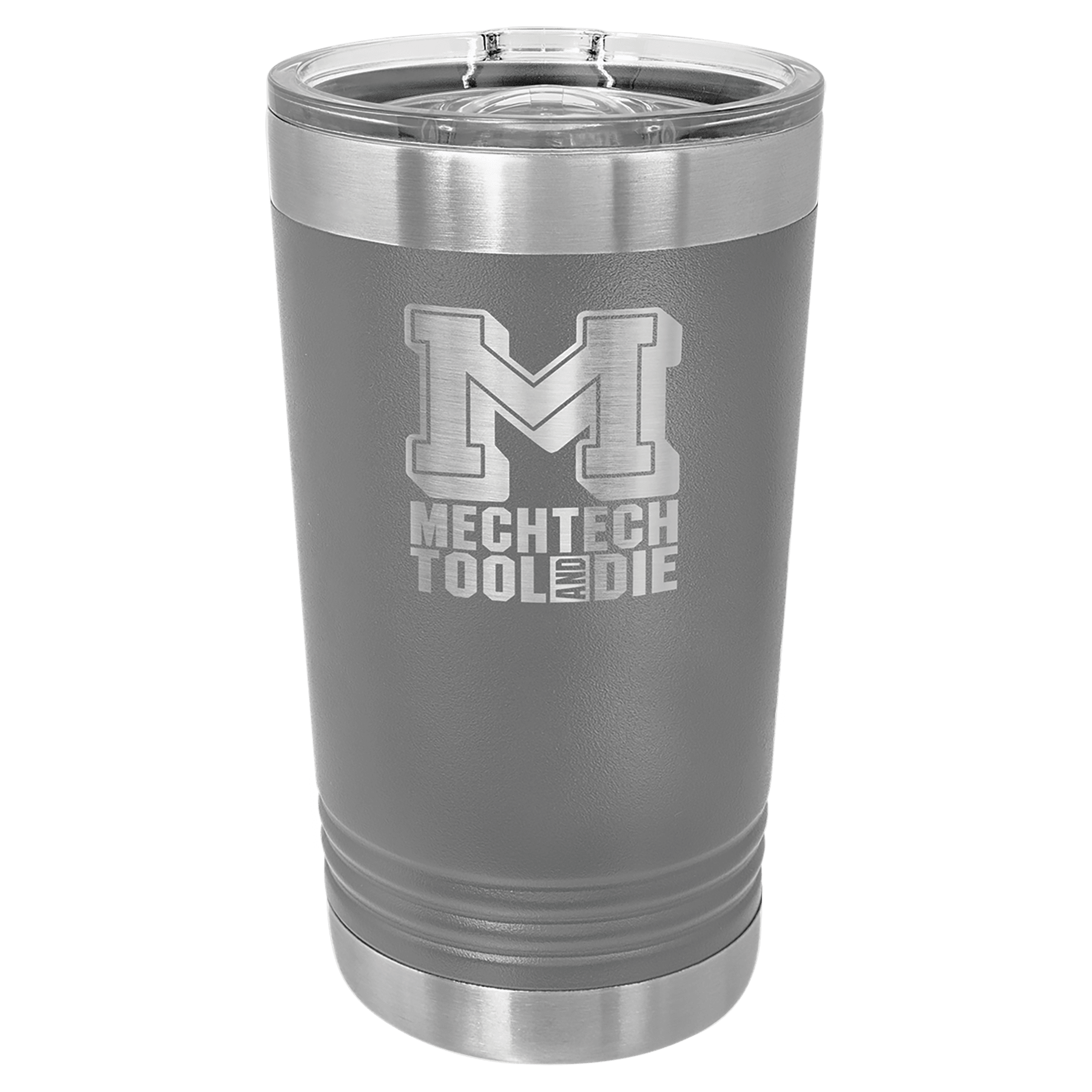 16 oz. Dark Gray Laser Engraved Polar Camel Pint Tumbler w/Slider Lid 1