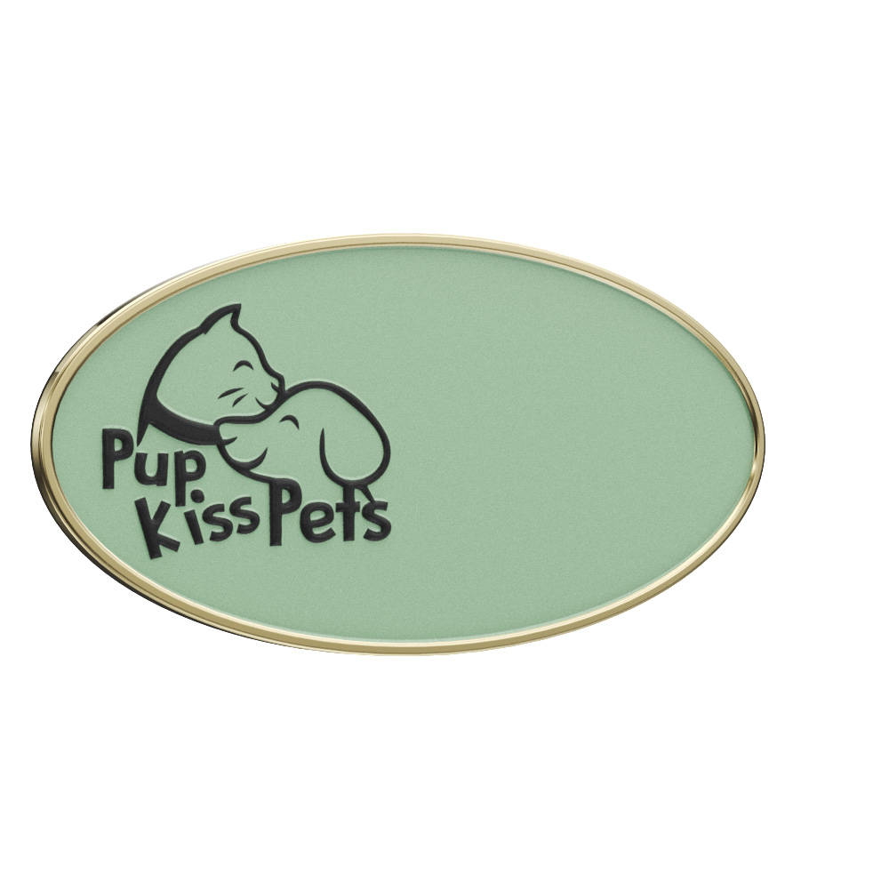 Texture Tone® Oval Metal Name Badge (3" x 1-1/4") 7