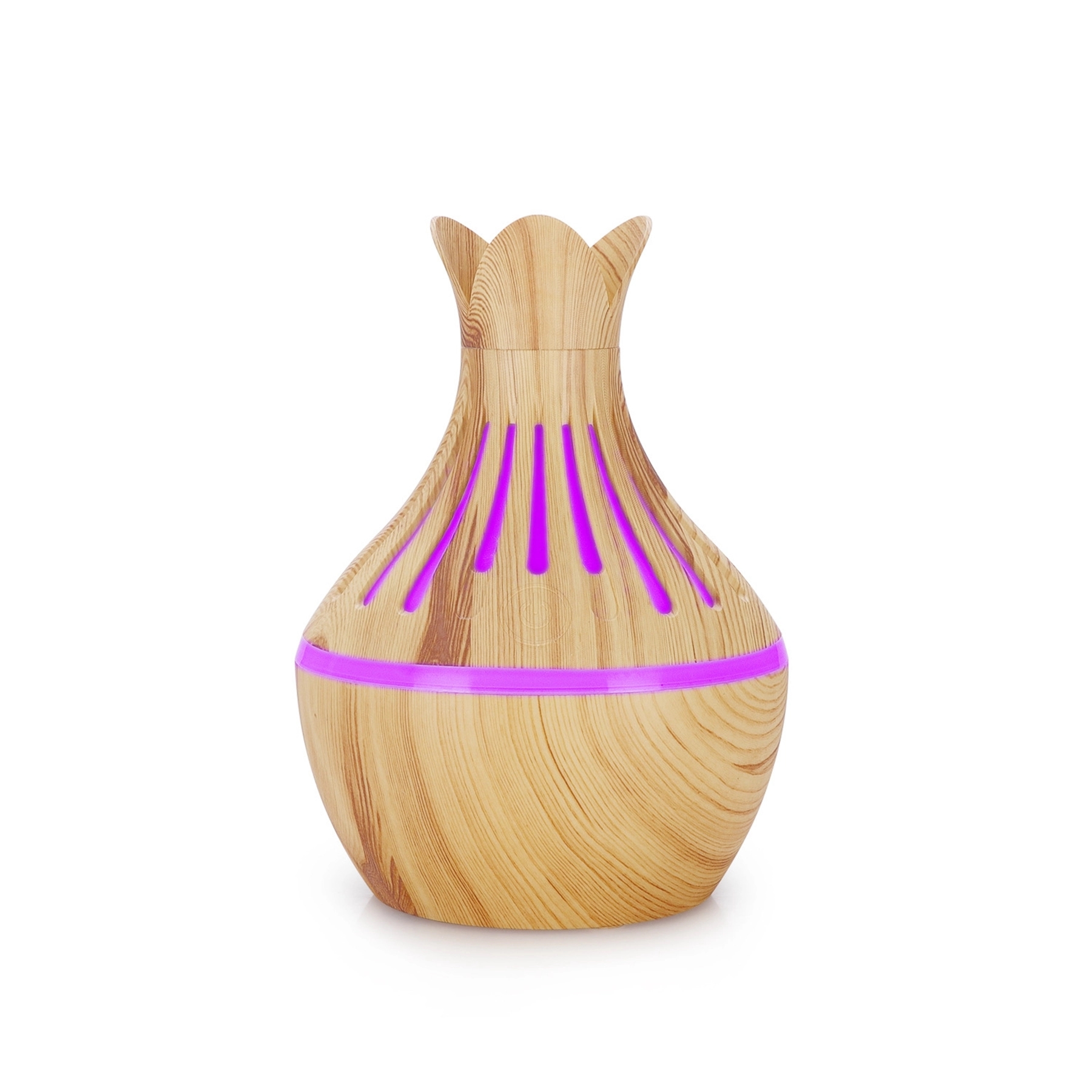 10 Oz. Vase-shaped Wood Grain Aroma Air Humidifier 4