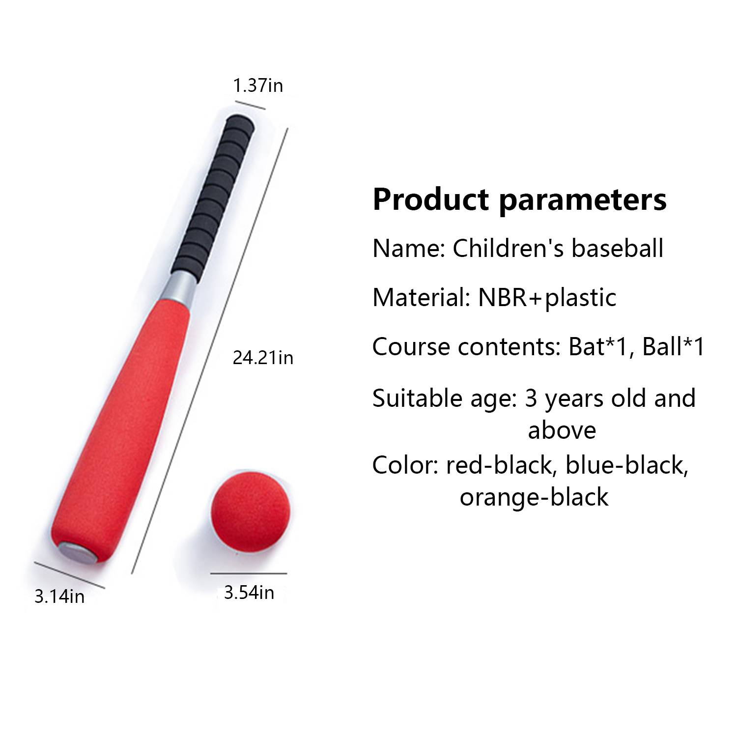 24" Foam Kids Baseball Bats&Balls 4