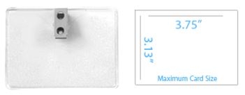4.18" W x 3.40" H - Horizontal Clear Vinyl Badge Holder (Blank) 1