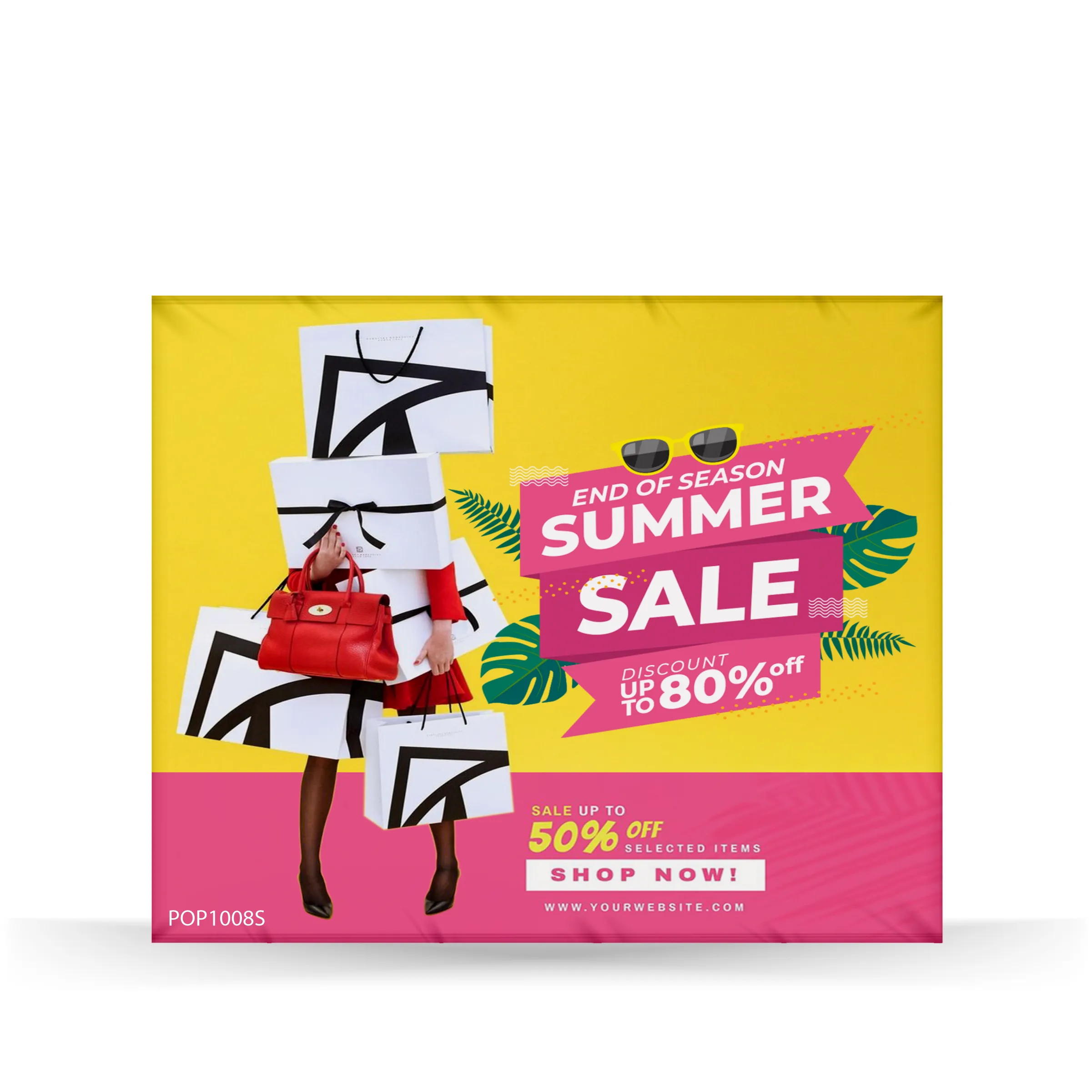 10'x8' Straight Pop Up Fabric Foldable Display Wall w Endcap 2