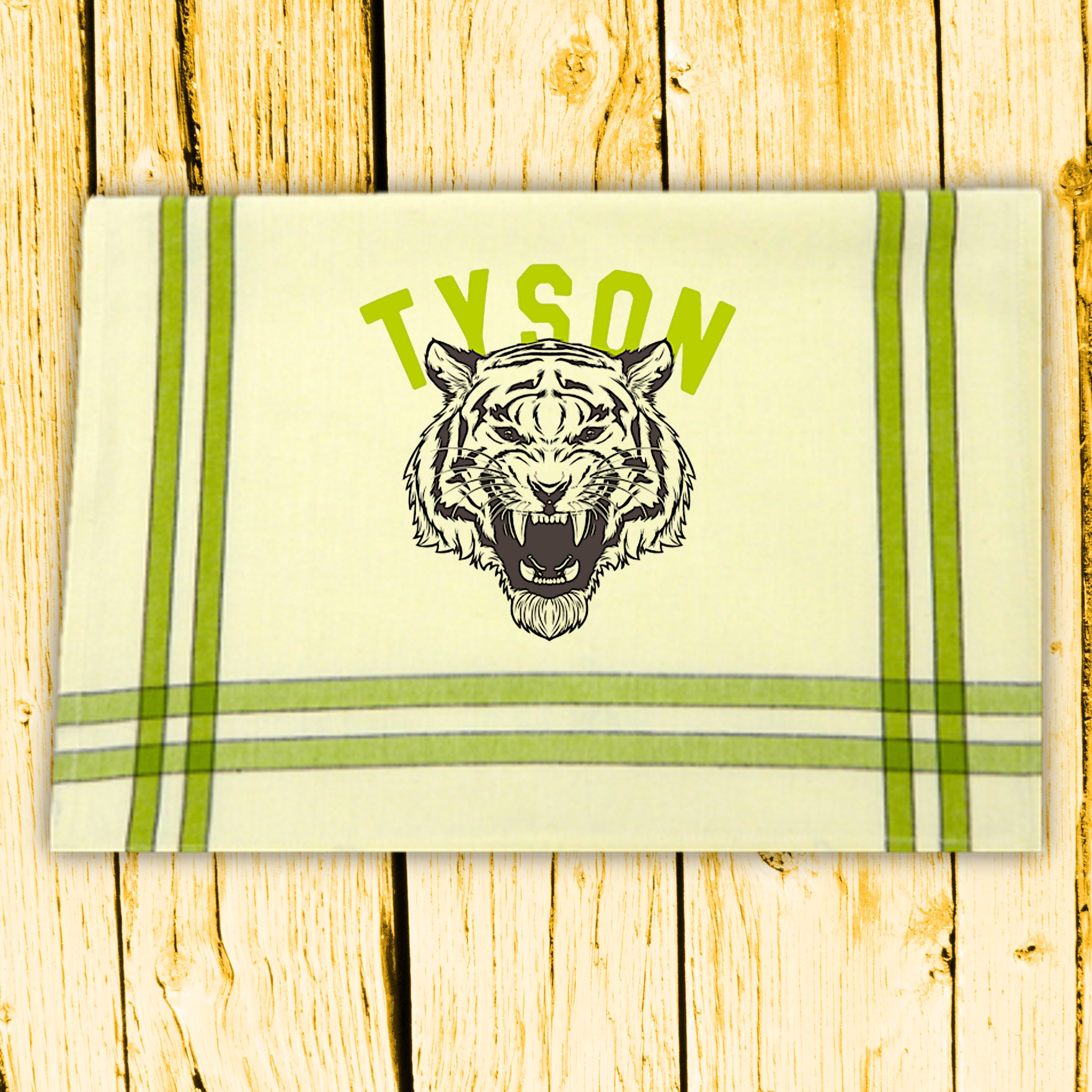 Lime/Black Double Stripe Kitchen Towel - 20"x28" 6