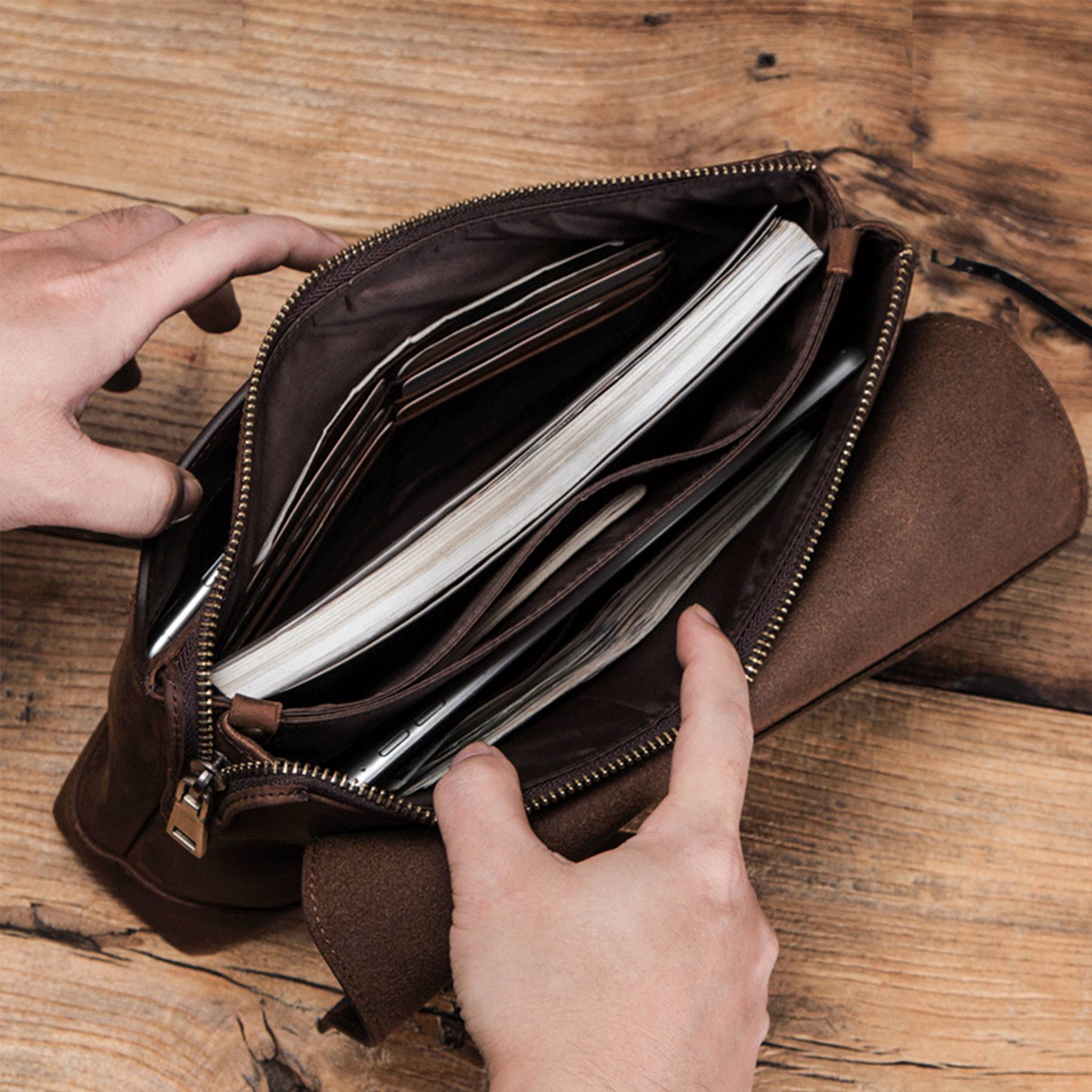 Genuine Leather Crazy Horse Skin high-capacity Wallets 2