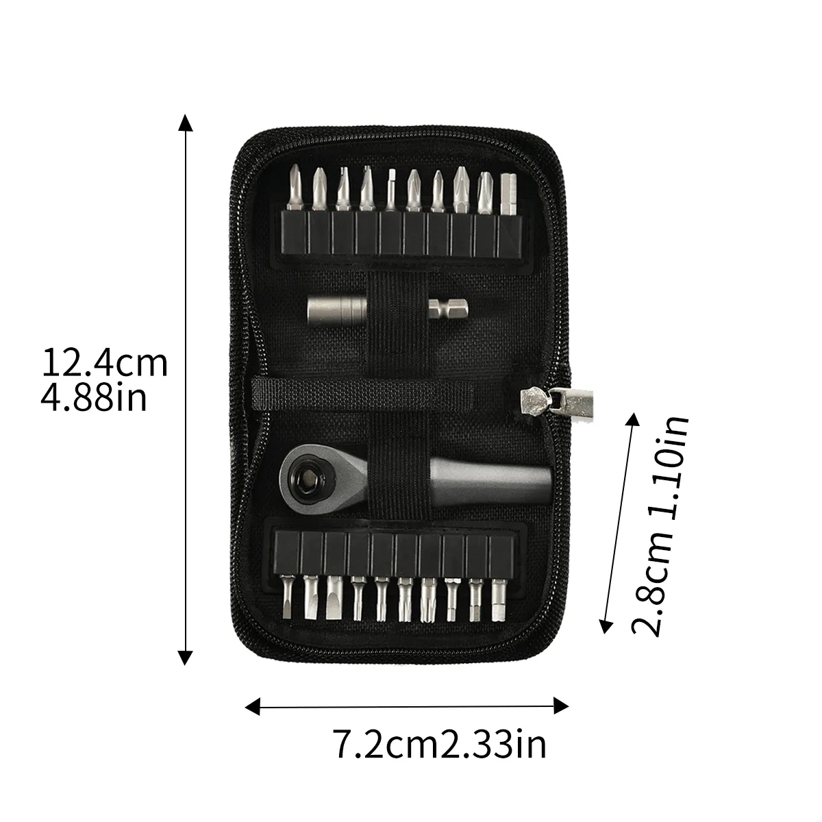 22 In 1 Ratchet Screwdriver Set With Bits In Zippered Case 3