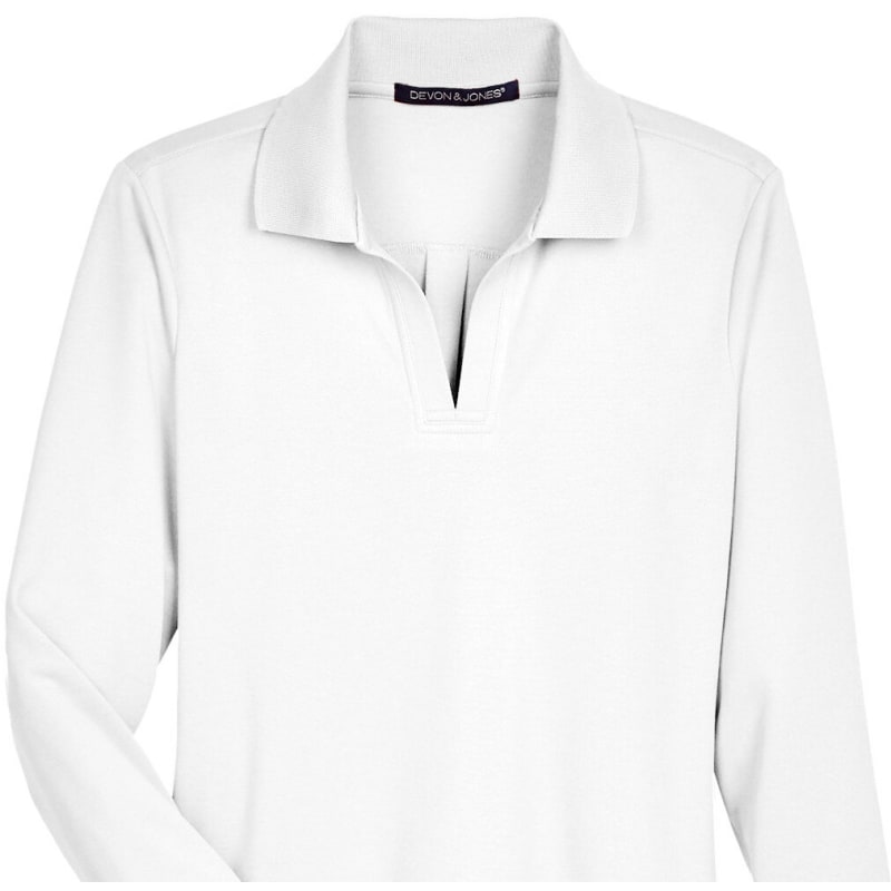 Devon & Jones CrownLux Performance™ Ladies' Plaited Long Sleeve Polo 17
