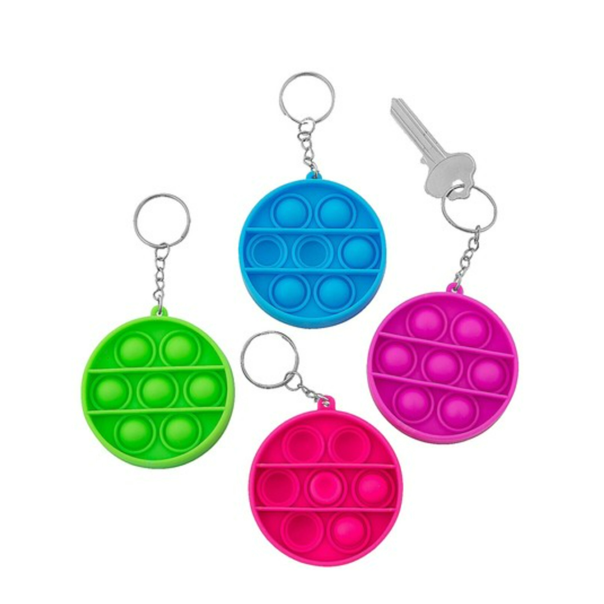 Round Pop Bubble Fidget Sensory Toy Keychain 4