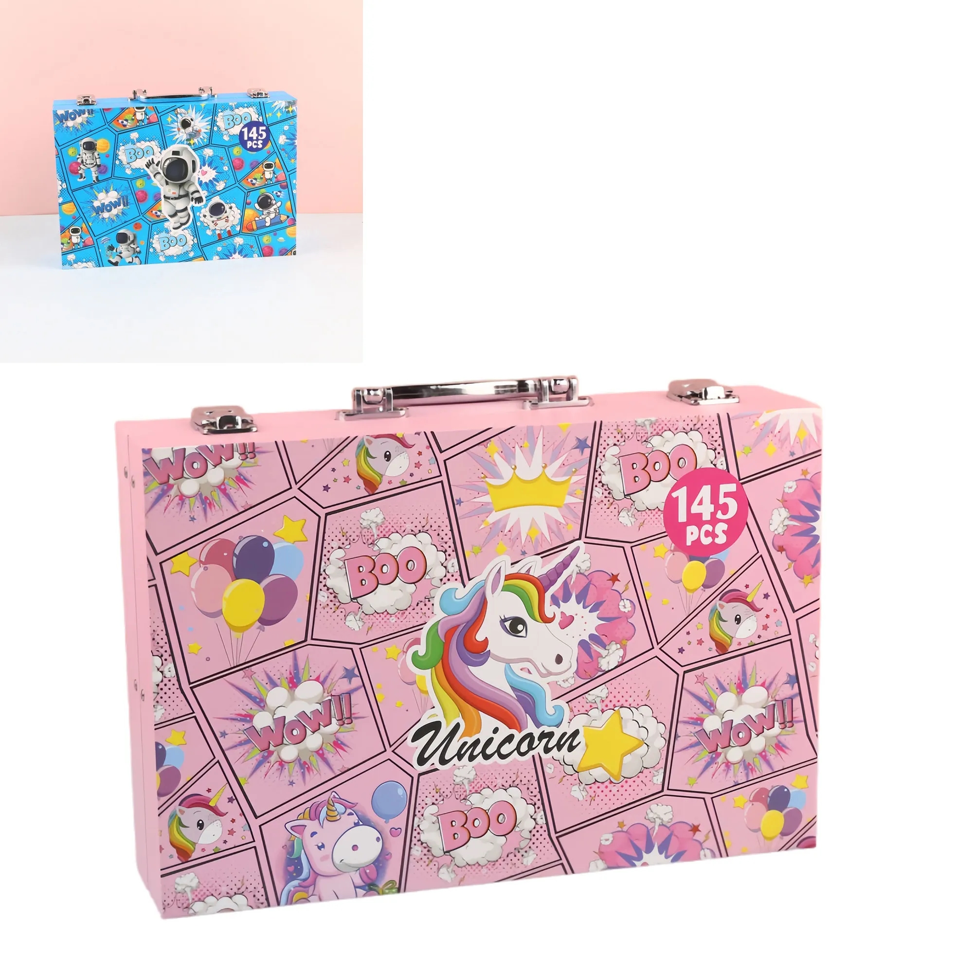 Vibrant Double Layer 145-Piece Aluminum Case Art Set 3