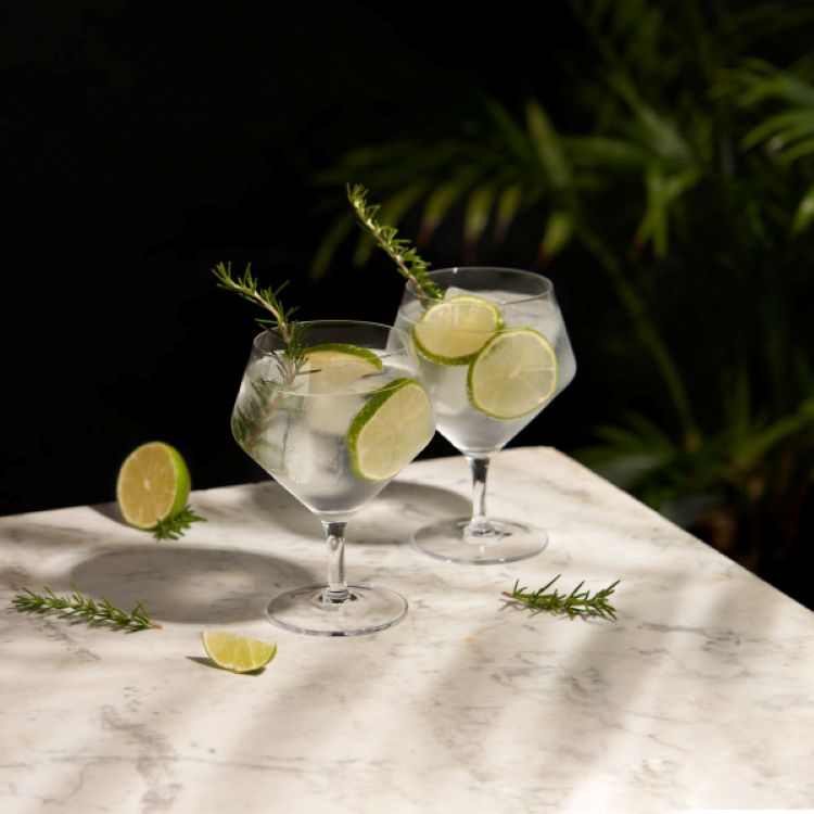 Viski® Angled Crystal Gin & Tonic Glass, set of 2 9