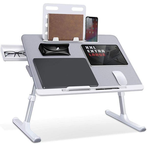 Foldable Laptop Table with Storage Drawer 2