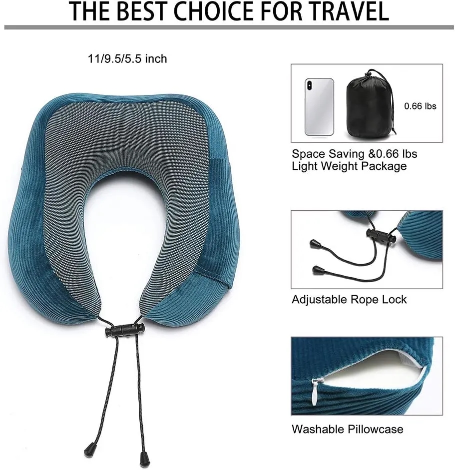 U-shaped Pure Memory Foam Travel Pillow & 4 Pieces Set 7
