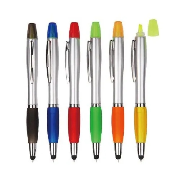 3-in-1 Multi-Function Highlighter Ballpoint Stylus Pen 9