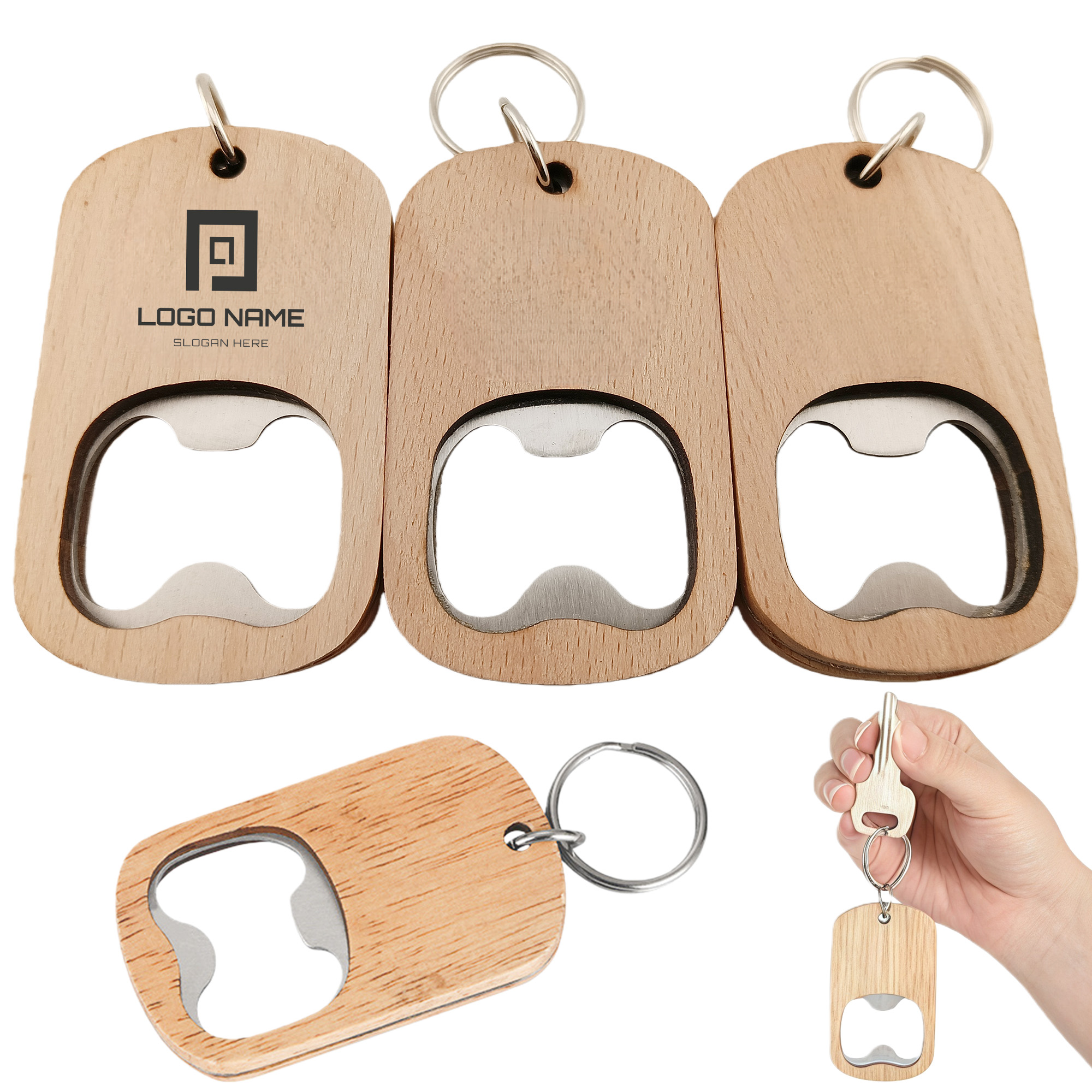 Wood Bottle Opener Keychain 2