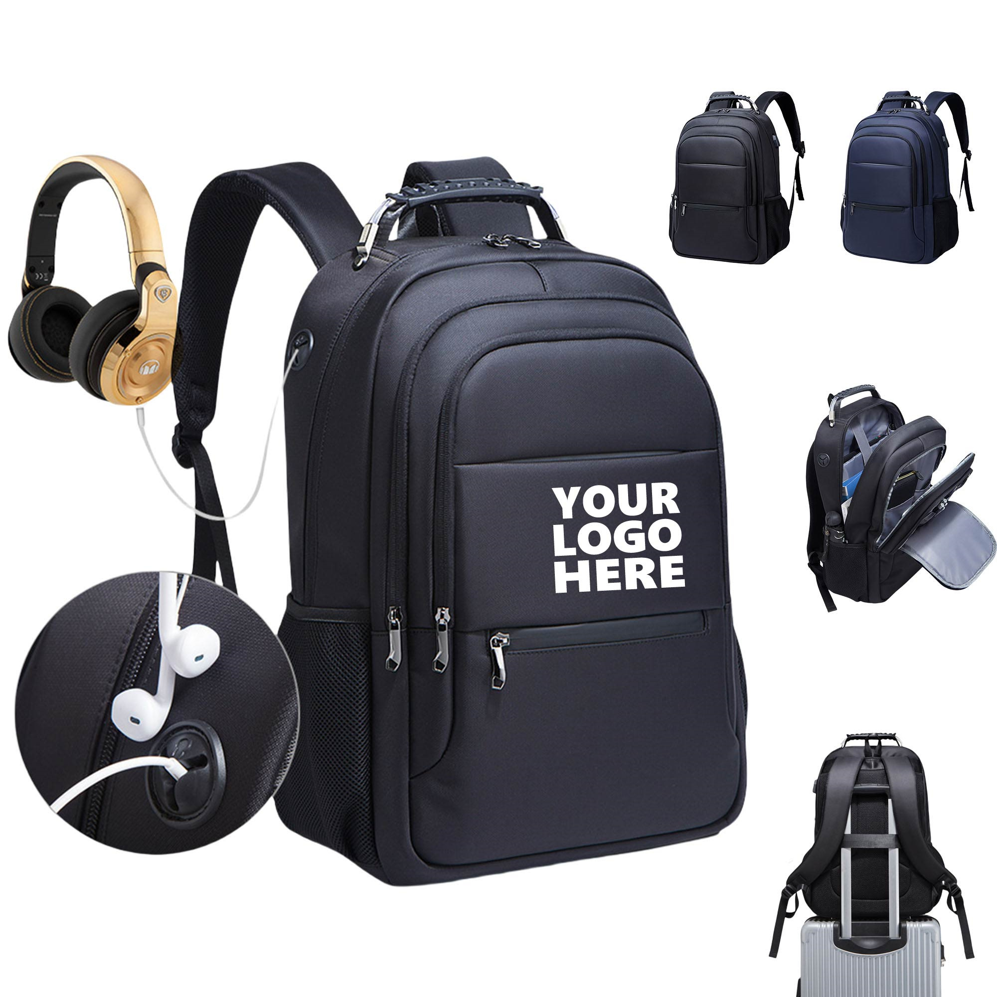 Customized Laptop Business Travel Backpacks With USB Port 1