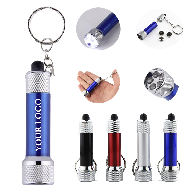 Aluminum Mini 5 LED Flashlight Key Chains Hand Held Torch 3