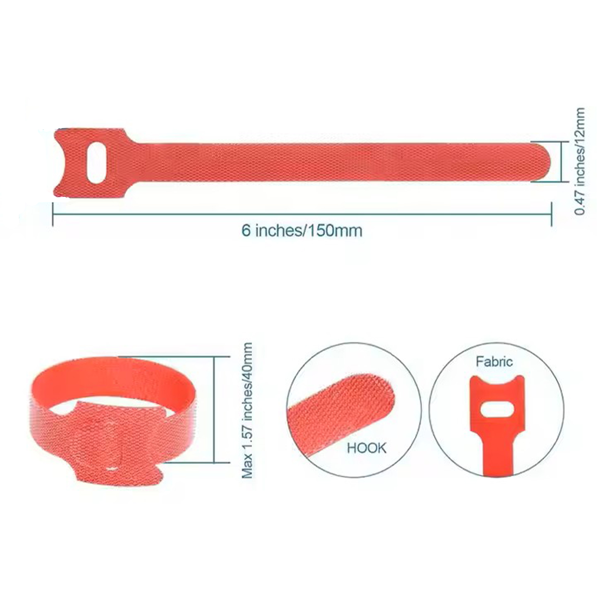 MOQ:3000pcs Hook And Loop Cable Ties 3