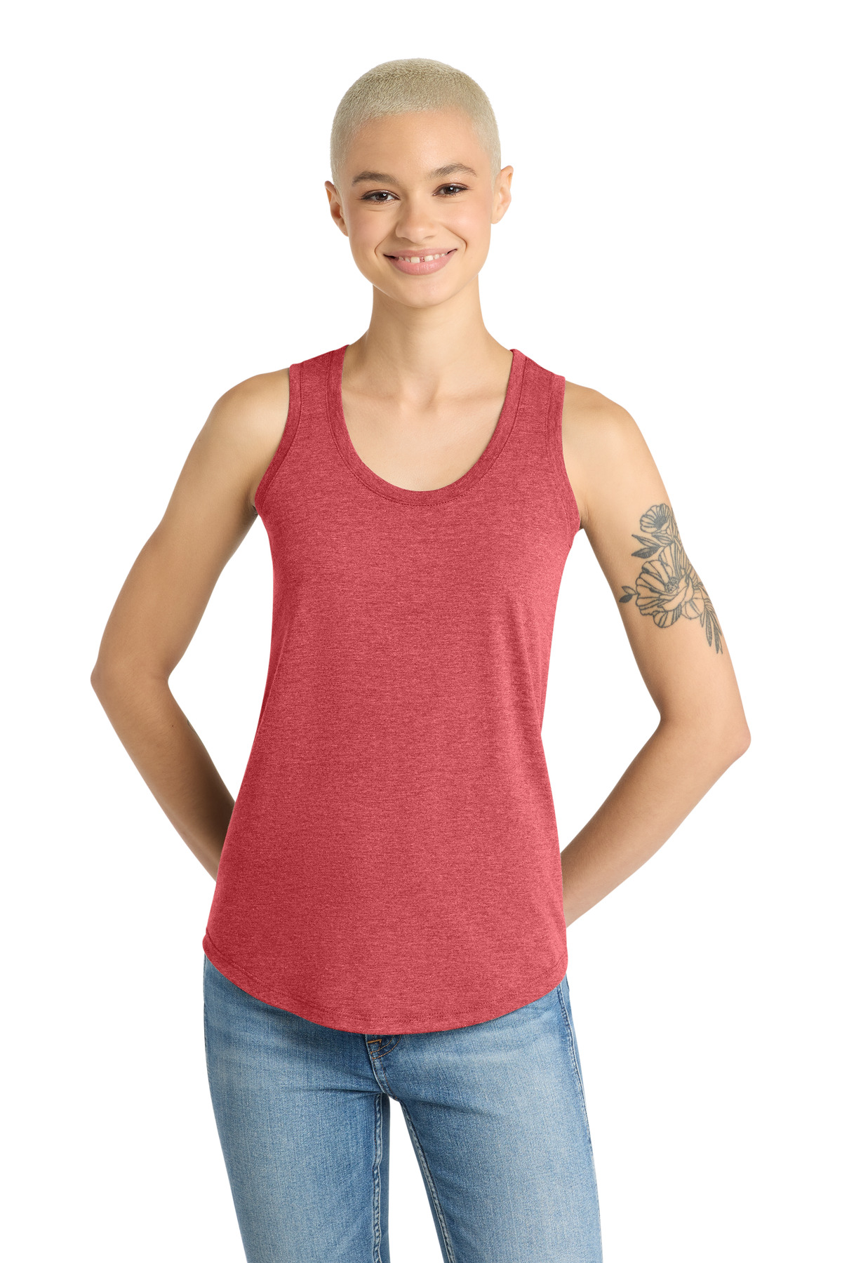 District Women's Perfect Tri Racerback Tank. DM138L 117