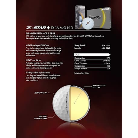 Srixon Z-STAR DIAMOND Golf Balls - 3 Pack 12