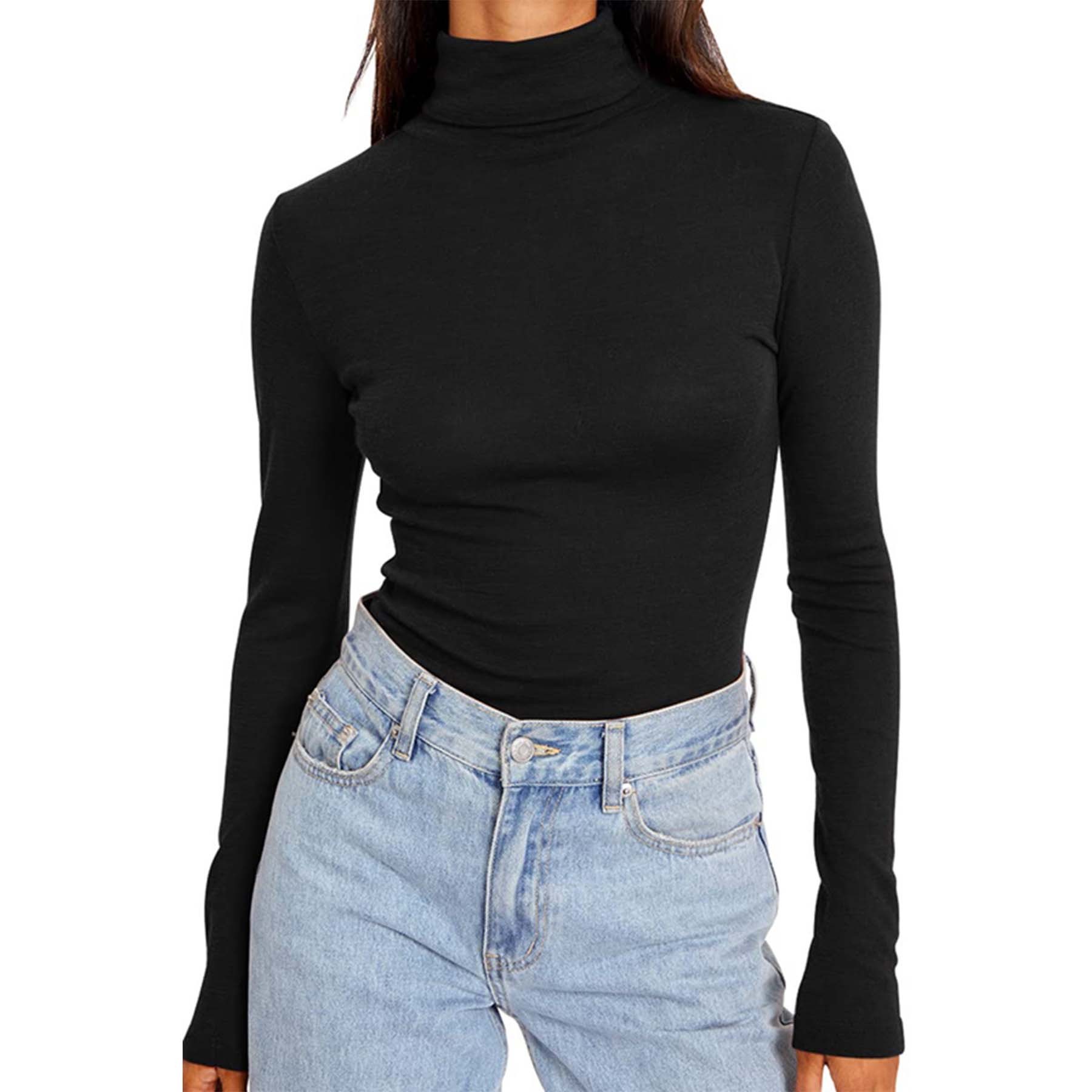 Womens Turtleneck Long Sleeve Shirt 8