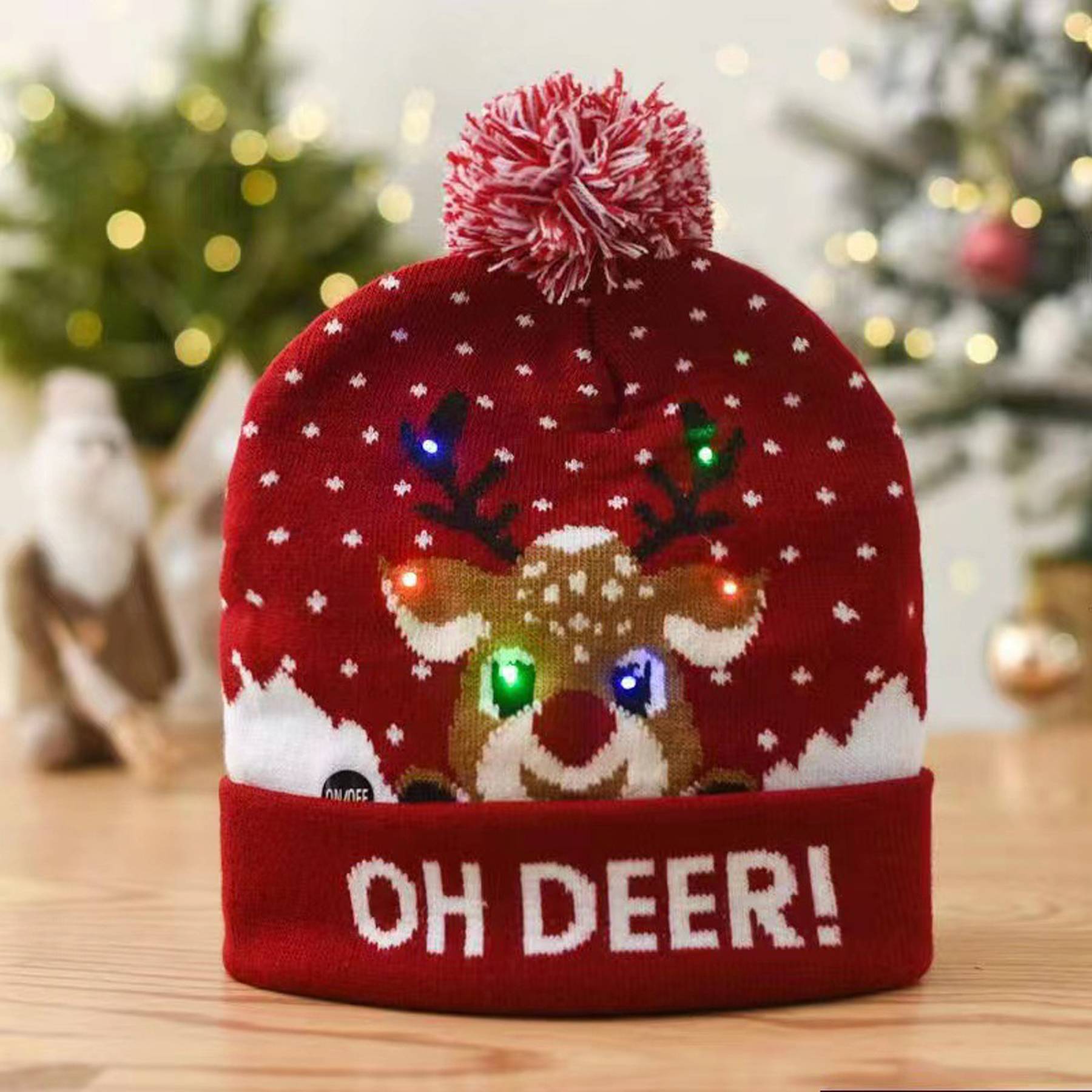 Christmas Hat Beanie with LED Light 3