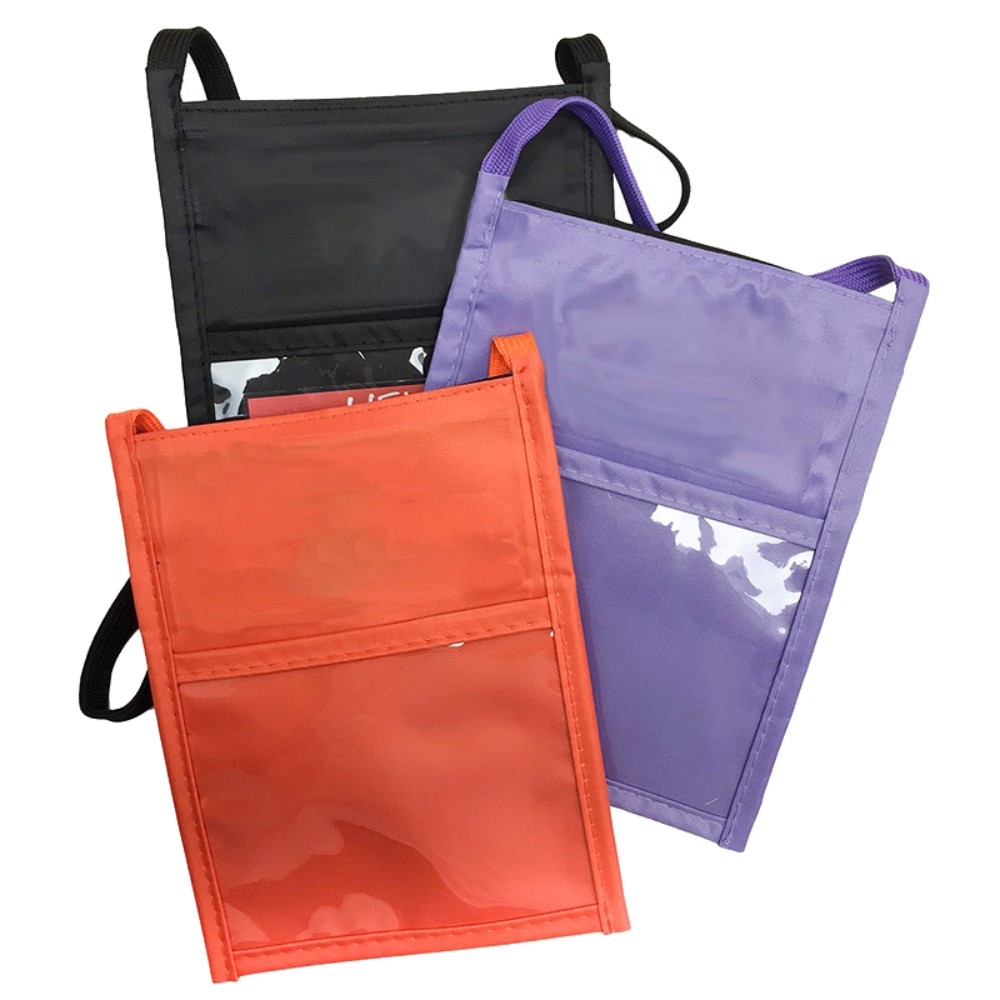 Zippered Waterproof Oxford Badge Holder with Lanyard 2