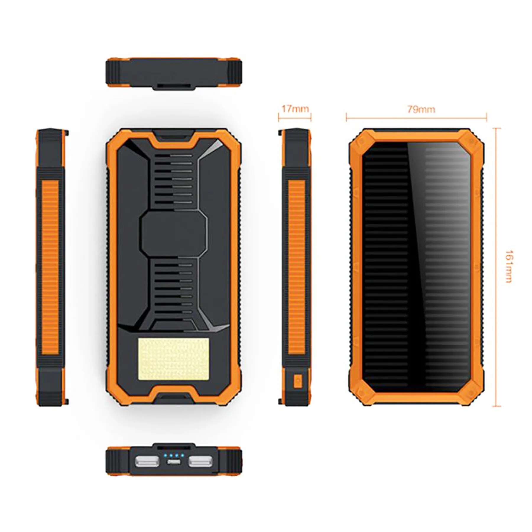 3 in 1 Outdoor Camping Waterproof Solar Charger w/ Carabiner 6