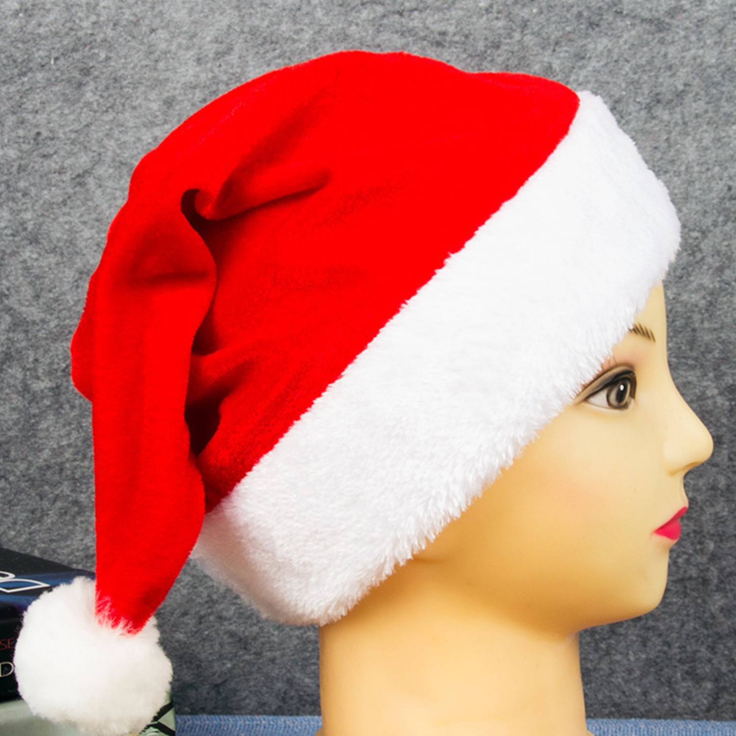 Rainbow Velvet Santa Hat w/ White Plush Trim 2