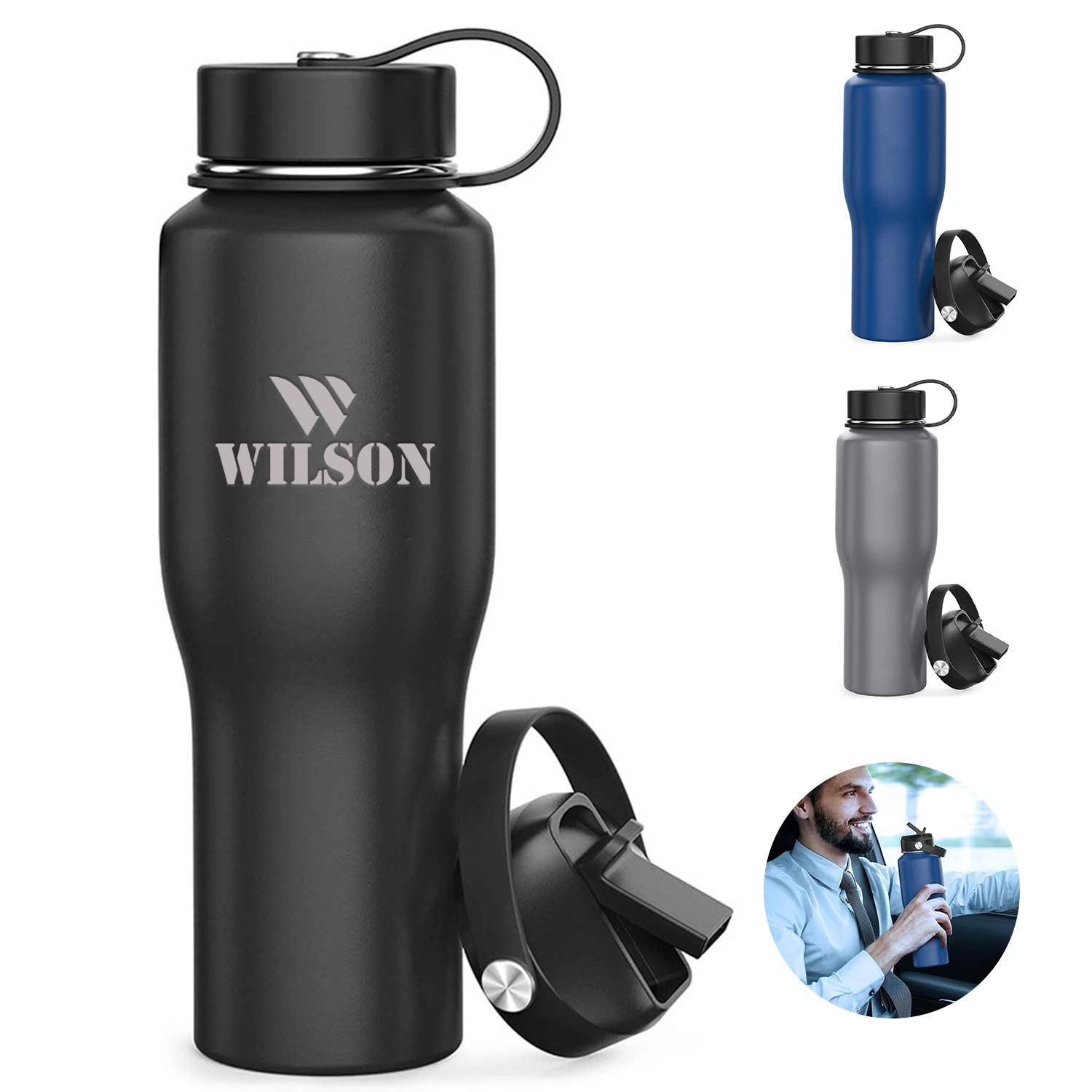 32 OZ Stainless Steel Double-Layer Portable Thermos Cup 4