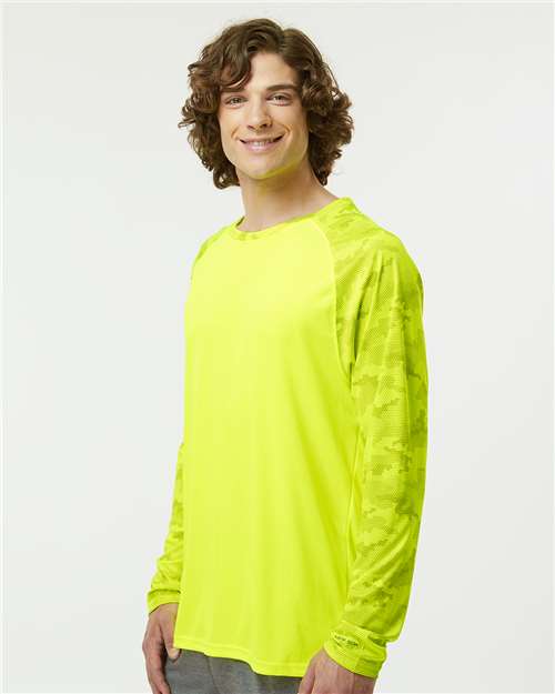 Unisex Cayman Performance Camo Colorblocked Long Sleeve T-Shirt - 216 22