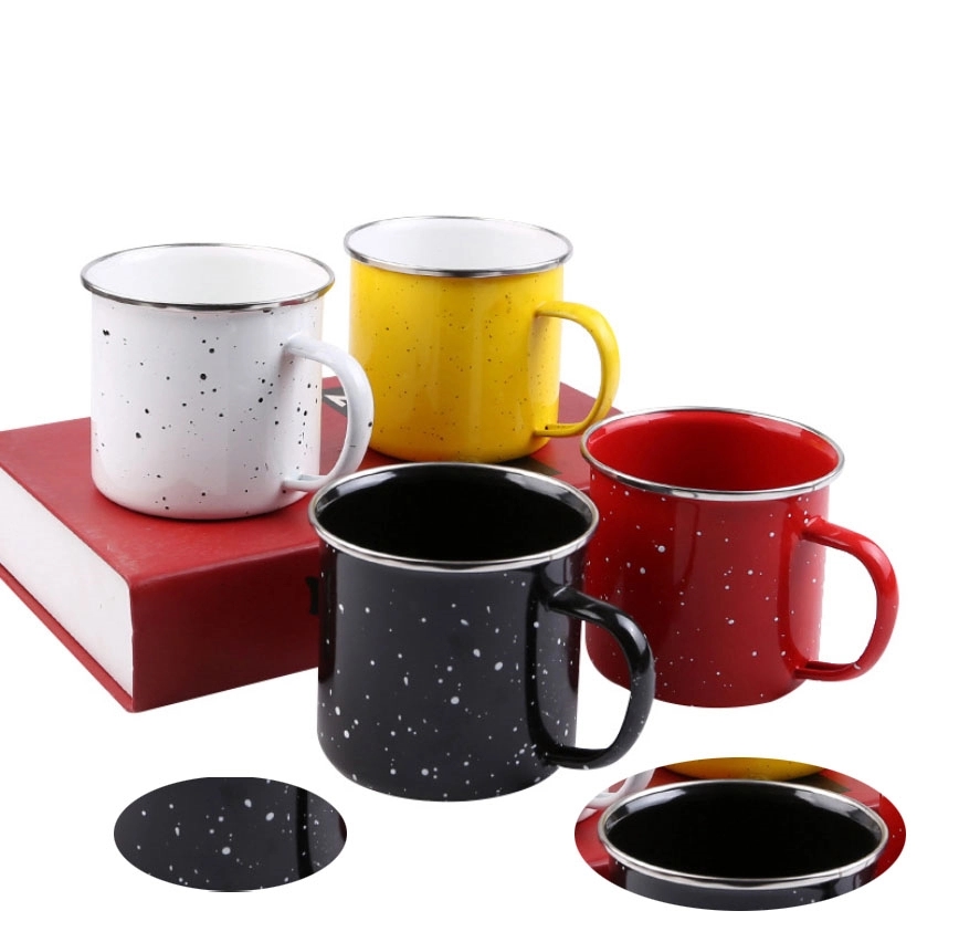 Custom 12oz.Speckled Enameled Cup w/ Polished Stainless Stee 5