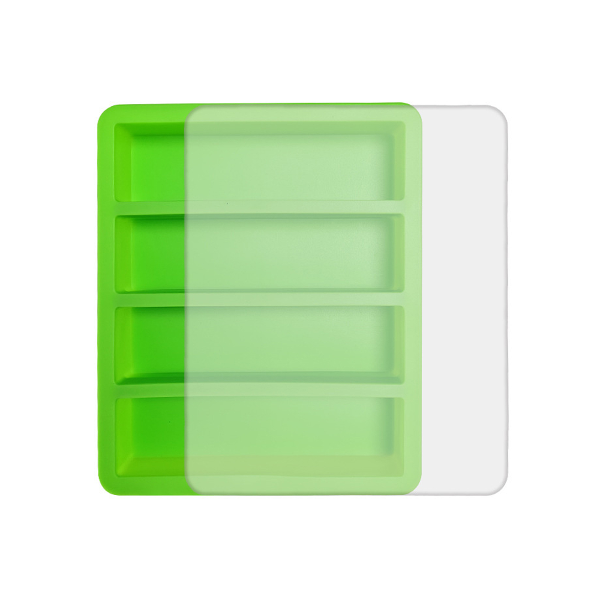 Integrated Silicone Ice Tray One Piece Mold 9.7" X 4.6" X 1.6" 13
