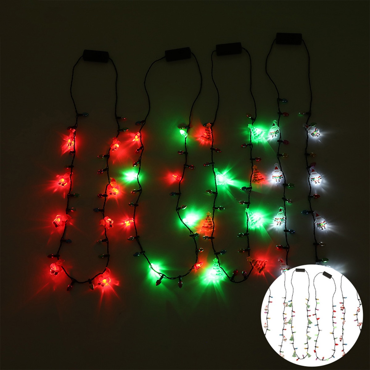 Christmas Tree Santa Necklace Party LED Light 4