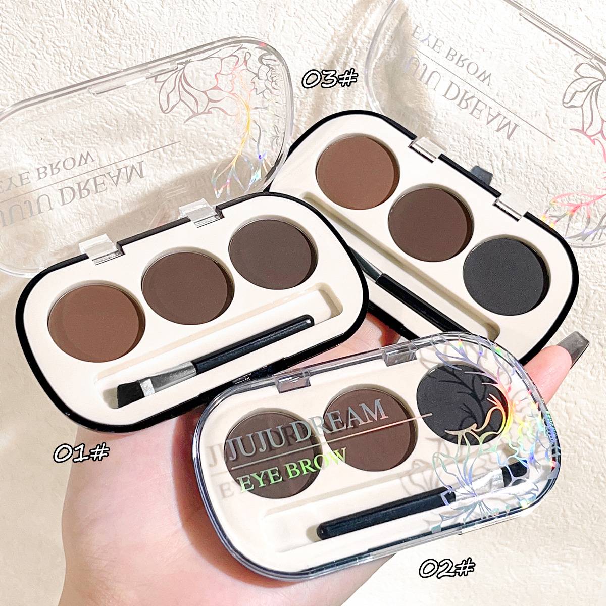 Tri Color Matte Delicate Portable Eyebrow Powder 4