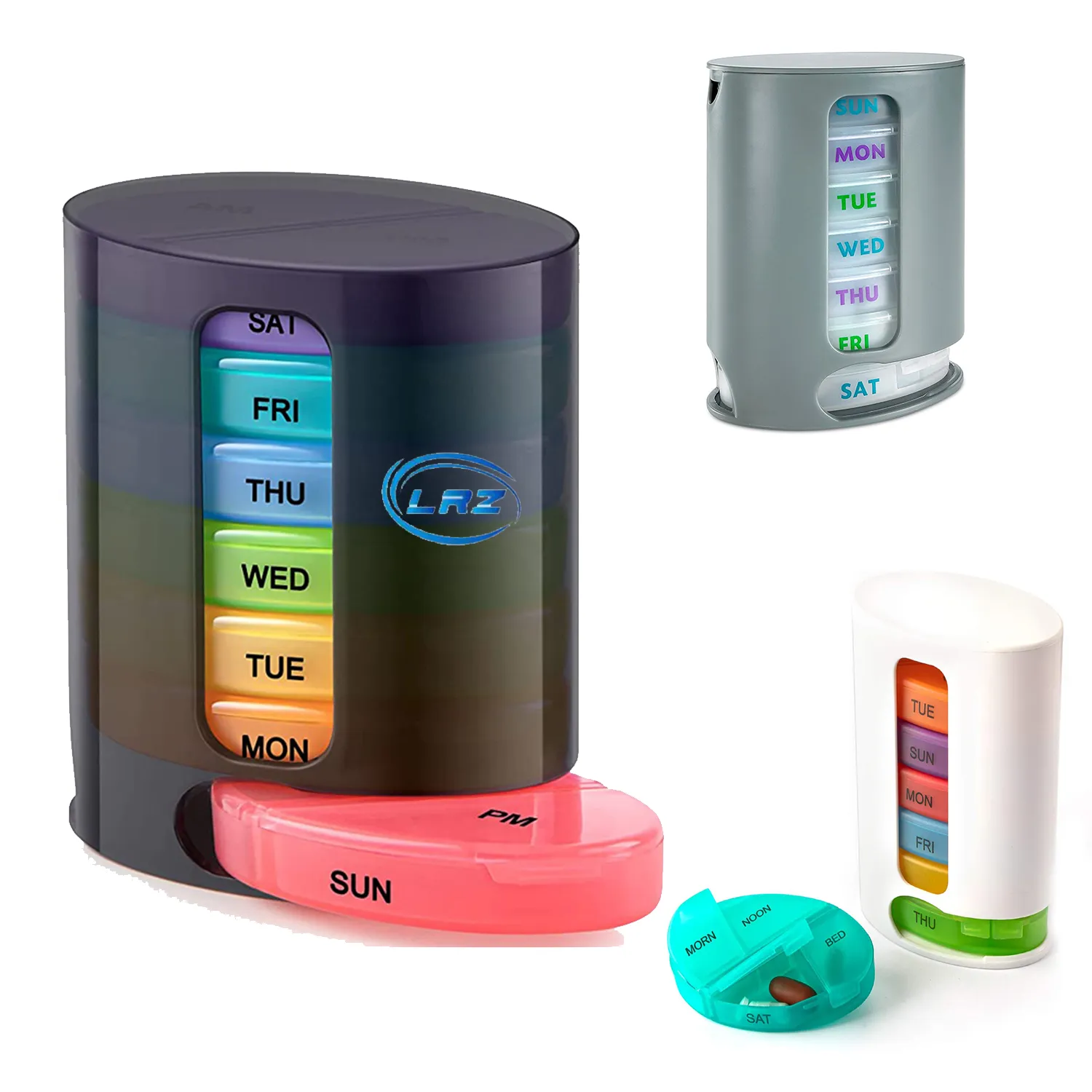 Oval Rainbow 7-Day Tablets Medicine Dispenser / Pill Box 4