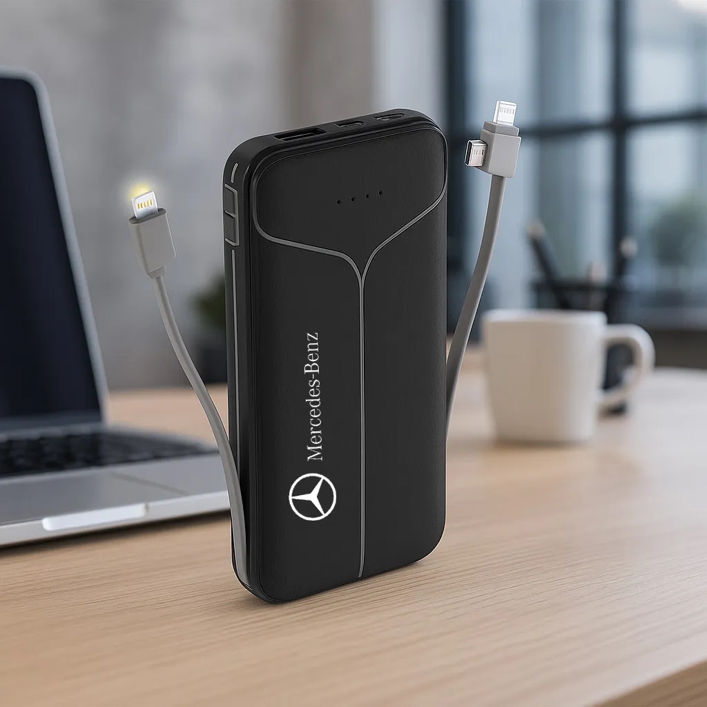 10000 mAh Power Bank with Wall Plug-in and Cable 2