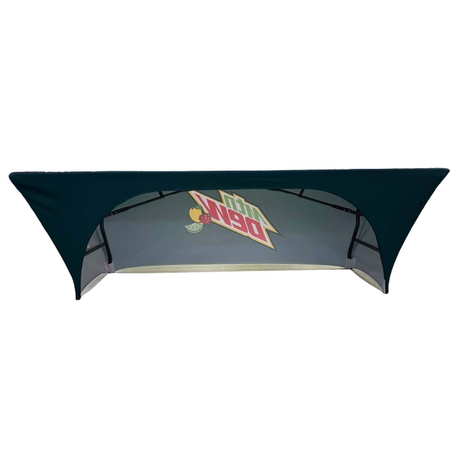Sublimated Stretch Curved Fit Table Throw for 8ft table, 3 sided, Open Back 2