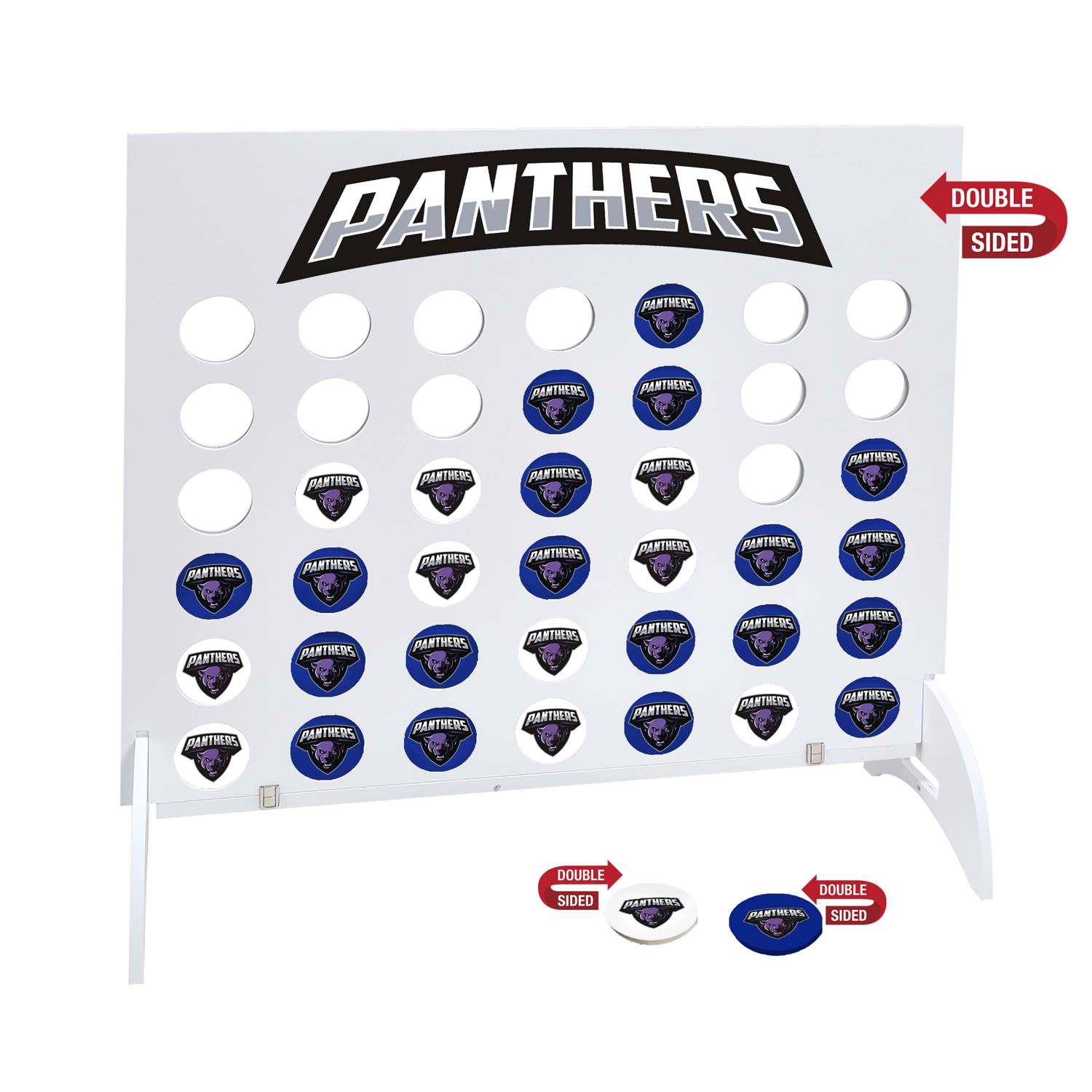 Giant 4-In-A-Row, 21 Blue & 21 White Disks (Double-Sided)