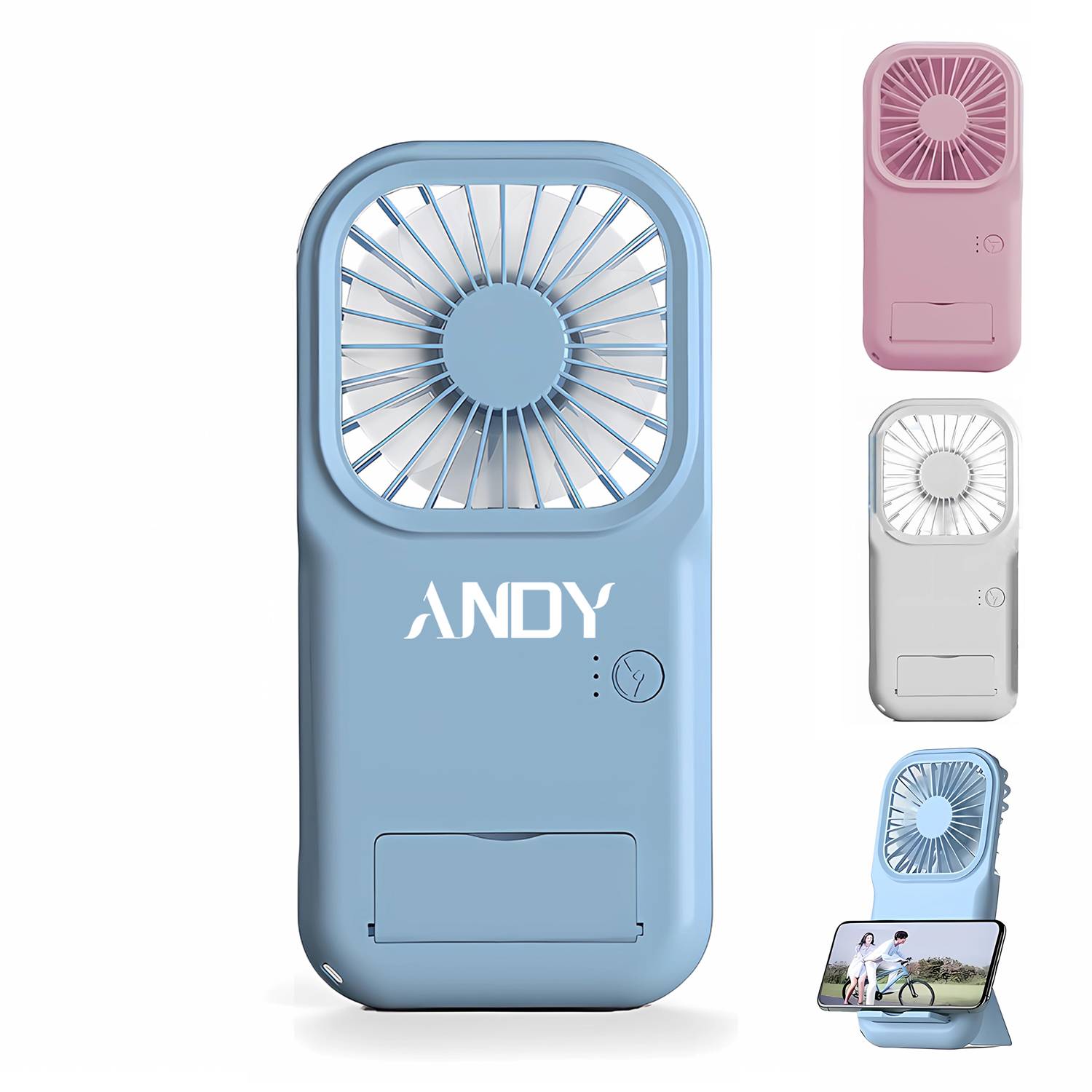 Portable Mini Battery Operated Phone Holder Handheld Fan 17