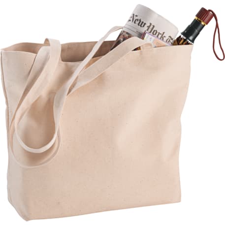 Zippered 12oz Cotton Canvas Shopper Tote 34