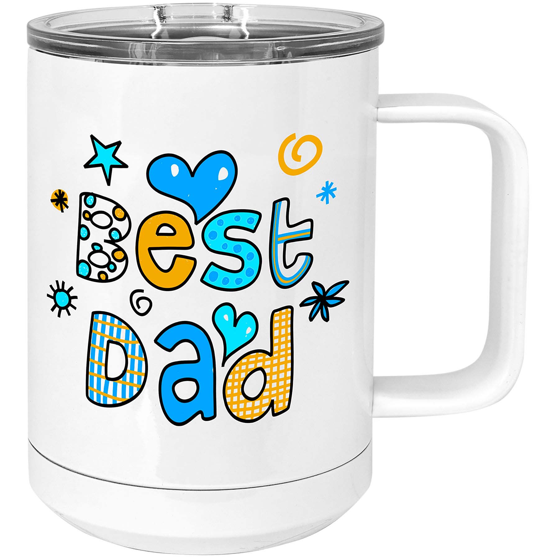 Sublimatable Full Color Photo Mug15 oz. White Vacuum Insulation w/Slider Lid 2
